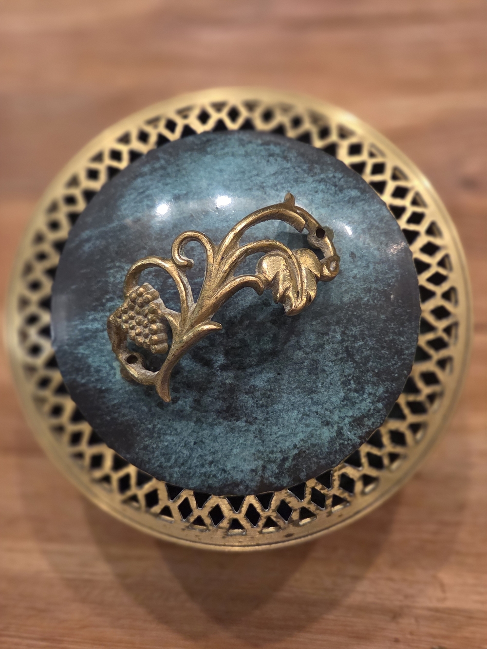 Vintage Decorative Jewelry Dish - Blue Green